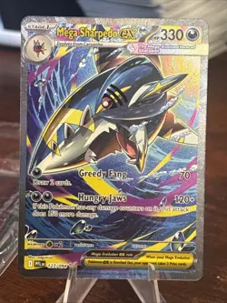 POKEMON PHANTASMAL FLAMES MEGA SHARPEDO Ex 127/094 SPECIAL ILLUSTRATION RARE SIR - Image 1