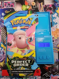 (HEAVY)🔥 31.8g Pokemon TCG Perfect Order Sleeved Booster Pack Factory Sealed✅ - Image 1