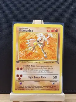 Pokemon TCG 1999 Fossil 1st Edition Non-Holo Rare Hitmonlee 22/62 - Near Mint - Image 1