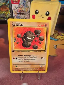 Geodude 47/62 1st Edition Fossil NM Pokemon TCG WOTC Vintage 🪨 - Image 1