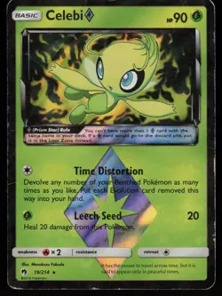 CELEBI ◇ 19/214 RARE PRISM STAR LOST THUNDER POKEMON HOLO HP - Image 1