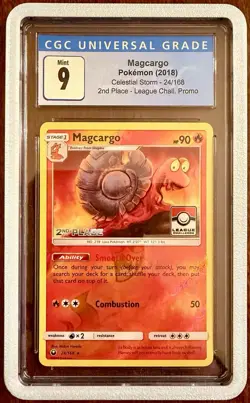 CGC 9 MINT Pokemon Magcargo - 24/168 - League Challenge 2nd Place Promo - Image 1