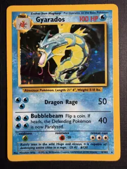 Pokemon TCG Gyarados Base Set 6/102 Holo Rare 100 HP Dragon Rage 1999 Wizards - Image 1