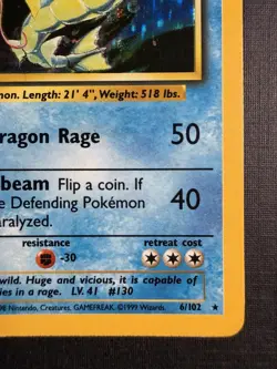 Pokemon TCG Gyarados Base Set 6/102 Holo Rare 100 HP Dragon Rage 1999 Wizards - Image 5