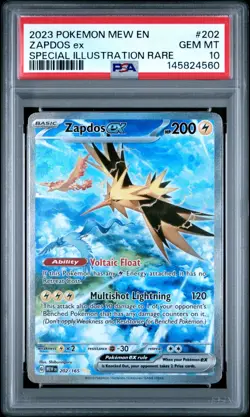 PSA 10 Zapdos ex 202/165 Full Art SIR Scarlet & Violet 151 GEM MINT Pokemon 2023 - Image 1