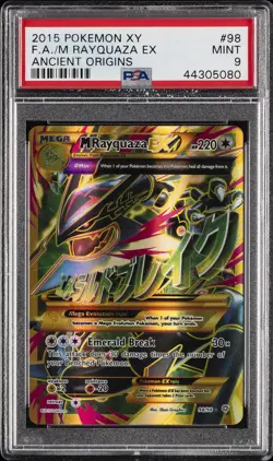 2015 POKEMON XY ANCIENT ORIGINS FULL ART ULTRA RARE #98 MEGA RAYQUAZA EX PSA 9 - Image 1