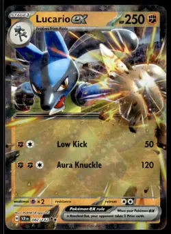 Pokemon TCG SV07: Stellar Crown #082/142 Lucario ex NM - Image 1