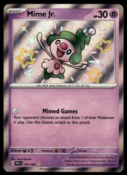 Pokemon TCG Paldean Fates #157/091 Mime Jr. NM - Image 1