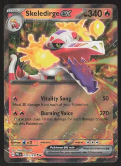 Pokemon TCG SV02: Paldea Evolved #037/193 Skeledirge ex NM - Image 1