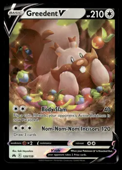 Pokemon TCG Crown Zenith #120/159 Greedent V NM - Image 1