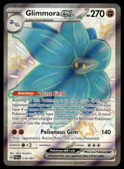 Pokemon TCG SV: Paldean Fates #218/091 Glimmora EX NM - Image 1