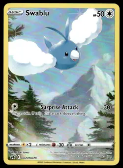 Pokemon TCG Crown Zenith #GG27/70 Swablu NM - Image 1