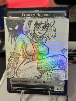 Eldrazi Horror Token Altered Art Hand Painted MTG Magic the Gathering Anime Girl - Image 2