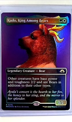 MTG Magic The Gathering Modern Horizons 3 Borderless Foil Kudo King Among Bears - Image 1