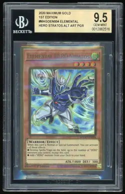 Yu-Gi-Oh! BGS 9.5 GEM MINT Elemental Hero Stratos ALT ART 1st Edition - Image 1