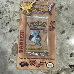 Pokemon Fossil Booster Blister Pack Lapras Artwork 1999 WOTC Factory Sealed - Image 1
