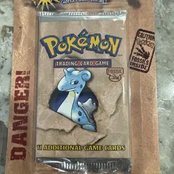 Pokemon Fossil Booster Blister Pack Lapras Artwork 1999 WOTC Factory Sealed - Image 2