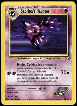 Sabrina's Haunter 58/132 Uncommon Gym Heroes Pokemon Unlimited MP - Image 1