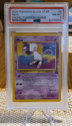 2000 Pokemon Black Star Promo Mew #8 PSA 8 NM-MT - Image 1