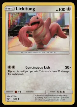 Lickitung 16/18 Common Detective Pikachu Pokemon Holo Near Mint - Image 1