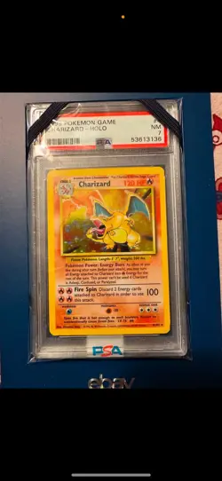 1999 Pokemon Base Set Unlimited #4 Charizard-Holo PSA 7 Certified - Image 2