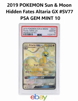 Pokemon TCG Altaria GX SV77/SV94 Hidden Fates Shiny Vault Holo PSA 10 - Image 1