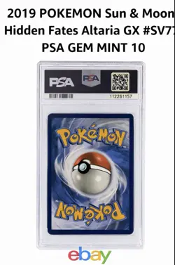 Pokemon TCG Altaria GX SV77/SV94 Hidden Fates Shiny Vault Holo PSA 10 - Image 2