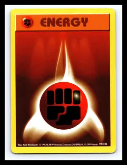 🔥 Pokemon (Shadowless Version) Fighting Energy 97/102 - 1999 Base Set - Image 1