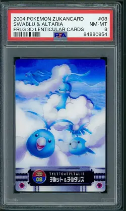 PSA 8 Swablu & Altaria Lenticular Japanese Zukan FireRed LeafGreen #08 Pokemon - Image 1