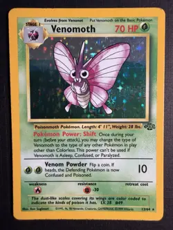 Pokemon TCG Venomoth Jungle 13/64 Holo Rare 70 HP Unlimited 1999 Wizards - Image 1