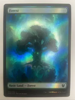 MTG Magic the Gathering Forest Full art FOIL #254 Theros Beyond Death NM - Image 1