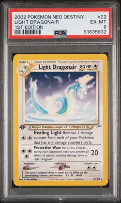 2002 Pokemon Neo Destiny Light Dragonair 1st Edition PSA 6 - Image 1