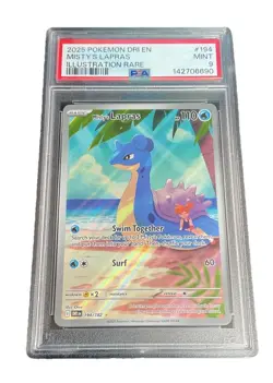 2025 POKEMON MISTY'S LAPRAS 194/182 DESTINED RIVALS ILLUSTRATION RARE - PSA 9 - Image 1