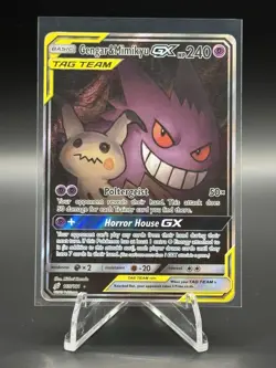 Gengar & Mimikyu Tag Team GX Alternate Art 165/181 Pokemon TeamUp MP - Image 1