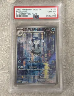 2023 Pokemon SV 151 Poliwhirl #176/165 PSA 10 GEM Rare Art - Image 1