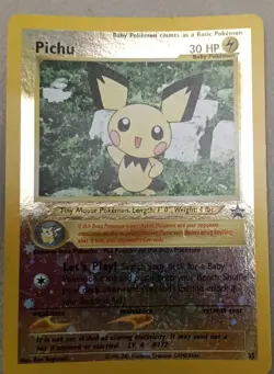 Pokemon Pichu Reverse Holo Black Star Promo Card #35 WOTC LP - Image 1