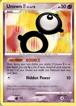 Unown [B] 66/130 Diamond and Pearl Pokemon Card TCG - Image 1