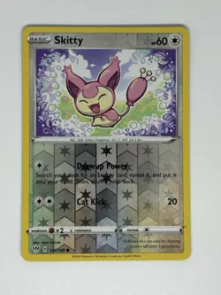 Pokemon TCG Skitty Darkness Ablaze Reverse Holo Common Card 141/189 - Image 1
