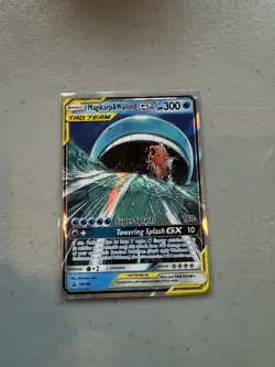 Pokemon Magikarp & Wailord GX TAG TEAM Promo Full Art Holo Card SM166 HP 300 - Image 1