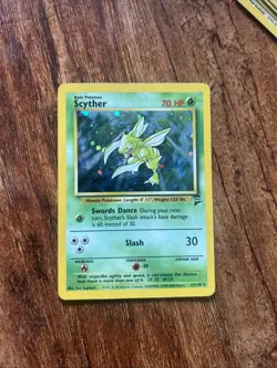 Pokemon Scyther Holo Rare TCG Card 17/130 WOTC Base Set 2 - Image 1