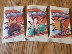 MAGIC THE GATHERING Lot of Three (3) UNHINGED Factory Sealed Booster Packs - Image 1