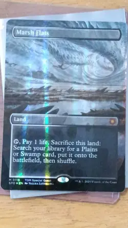 Magic: The Gathering Marsh Flats (Borderless Dragon Scale Foil) - Image 1
