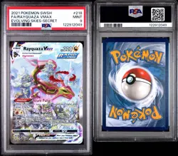 Pokemon Rayquaza VMAX Alt Art Holo Ultra Rare Card Evolving Skies 218 PSA 9 - Image 3