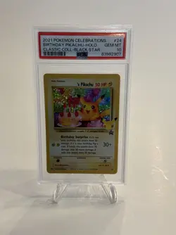 2021 Pokemon Celebrations Birthday Pikachu-Holo #24 PSA 10 Gem Mint - Image 1