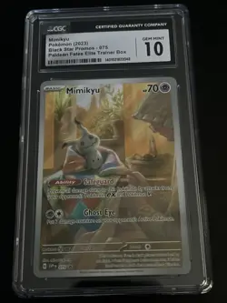 Pokemon TCG Paldean Fates Black Star Promo Mimikyu IR 075 CGC Gem Mint 10 - Image 1