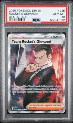 Pokemon TCG Destined Rivals: Team Rocket's Giovanni 225/182 PSA 10 - Image 1