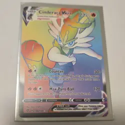Pokemon Cinderace VMAX Secret Rare Full Art Holo Card 194/192 Rebel Clash TCG - Image 1