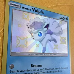 Pokemon Alolan Vulpix SV8/SV94 - Hidden Fates Shiny Vault Shiny Holo Rare - Image 3