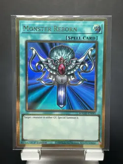 Yugioh Monster Reborn MAGO-EN045 Gold Rare 1st Ed LP - Image 1