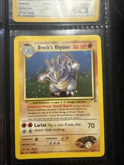 Pokemon TCG Brock's Rhydon Gym Heroes 2/132 Holo Unlimited Rare - Image 1